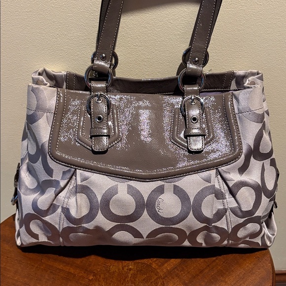 Coach Ashley satchel shoulder bag
Monogram canvas light gray / dark gray EUC - Picture 8 of 17